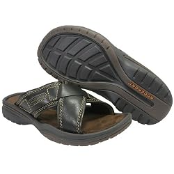 Men's Rockport HAWLEY Leather Comfort Slide Sandals