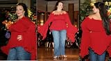 GypsyBohemianPeasantTop in Burgandy - Size XL