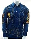 Ed Hardy By Christian Audigier Classic Mens Poplin In Teal Shirts EDM005C1P0