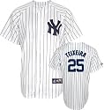Mark Teixeira Jersey: Youth 2009 Majestic Home Pinstripe Replica #25 New York Yankees Jersey