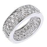 Image of Sterling silver cubic zirconia diamond eternity band ring