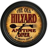 Hilyard 's Family Diner Black Cascading Pub Style Wall Clock