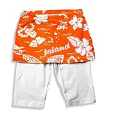 Haven Girl - Girls Legging Mini Skirt, Orange, White (Size 5)
