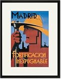 Black Framed/Matted Print 17x23, Madrid: Impregnable Fortress