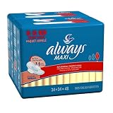 Always MaxiPads with Flexiwings, Large, 48-Count Packages (Pack of 2)