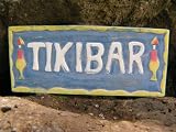 AGED TIKI BAR SIGN HAND CARVED & HAND PAINTED - DECOR