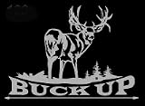 Buck Up Upstream Images Silver Vinyl Wildlife Car Truck Window Decal Sticker