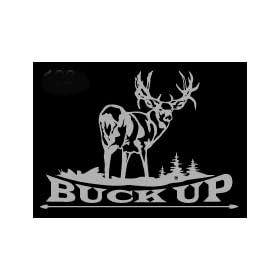 Buck Up Upstream Images Silver Vinyl Wildlife Car Truck Window Decal Sticker