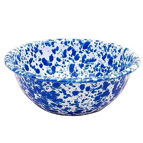 Enamelware - Set of 4 - Cereal Bowls - Blue Marble