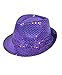 AK TRADING CO. New Fashionable Sequin Fedora Party Hat - Purple