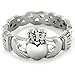 Women's Stainless Steel Claddagh with Celtic Knot Ring (4mm) - Sizes 5 - 12