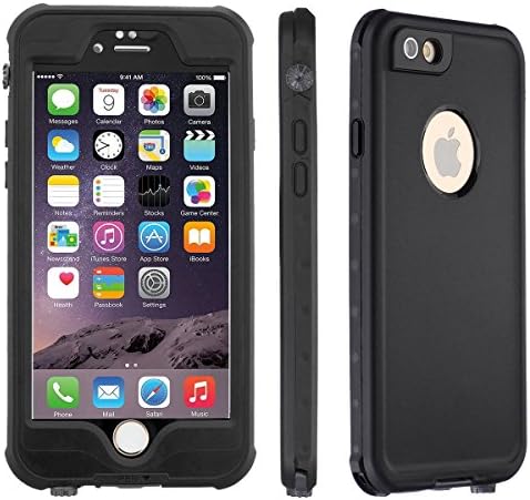 4.7 Inch Waterproof Case for iPhone 6 6S New Waterproof Snowproof Dirtproof Shockproof Durable Tough Slim Protection Case Cover for iPhone 6 6S - Black