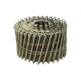 Anchor 214x092KCEGRZ 2-1/4-Inch by 0.092 15 Degree Wire Coil Electro Galvenized Ring Shank Siding Nails 600/CTN