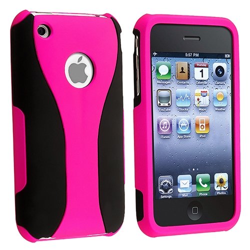 eForCity PINK 3PIECE HARD CASE COVER Compatible with iPhone® 3G 3GS S