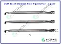 10361 (3-pack) Universal Straight Stainless Steel Pipe Burner for Nexgrill, Charmglow, Costco Kirkland, Permasteel,Perfect Glo, Sterling Forge, and Other Grills