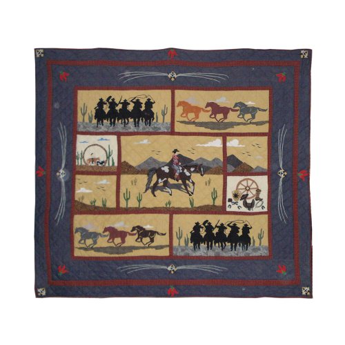 Patch Magic Twin Shadow Rider Quilt, 65-Inch by 85-Inch