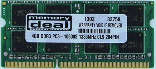 4GB DDR3-SDRAM PC3-10600 1333MHz 2rx8 1.5v CL9 204-pin SO-DIMM 4 GB Memory Ram for Apple or PC Laptops ...