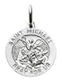 14k White Gold Round St. Michael Medal