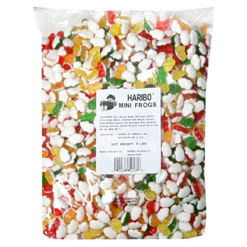 Haribo Gummi Candy, Mini Frogs, 5-Pound Bag