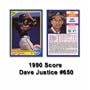1990 Score David Justice Rookie Card