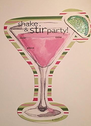 Shake and Stir Party Fill-in Invitations with Envelopes (16)