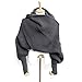 Foxnovo Fashion Korean Style Autumn Winter Unisex Knitted Scarf Cape Shawl with Sleeves (Dark Grey)