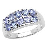 1.20 Carat Genuine Tanzanite Sterling Silver Ring