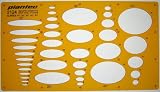 Ellipse Shapes 10 20 30 40 50 Degrees Symbols Drawing Drafting Template Stencil