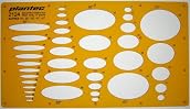 Ellipse Shapes 10 20 30 40 50 Degrees Symbols Drawing Drafting Template Stencil