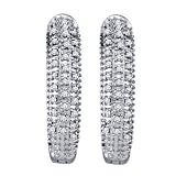 Sterling Silver 1/5 ct. Diamond Hoop Earrings