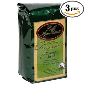 Caffe Appassionato Organic Tempest Blend, 12-Ounce Bags (Pack of 3)