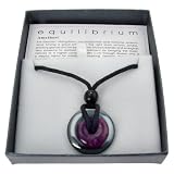 Amethyst and Hematite Pendant with Black Cord and Gift Box