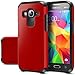 Evocel EVO-SAMG360-SA03 Dual Layer Series Hybrid Armor Protector Case for Galaxy Core Prime / Prevail LTE - Fire Engine Red