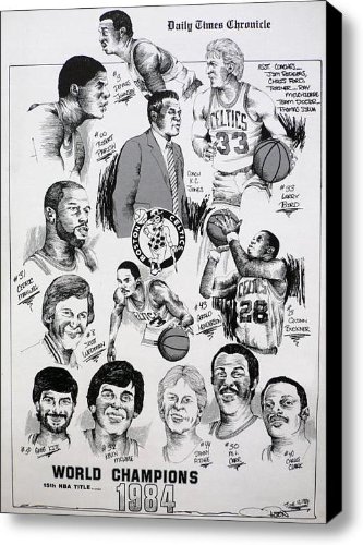 Boston Celtics Championship Newspaper Poster Canvas Print / Canvas Art - Artist Dave Olsen