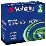 Verbatim 2x DVD-RW Rohlinge Scratch Resistant Surface Jewel Case 5er-Pack