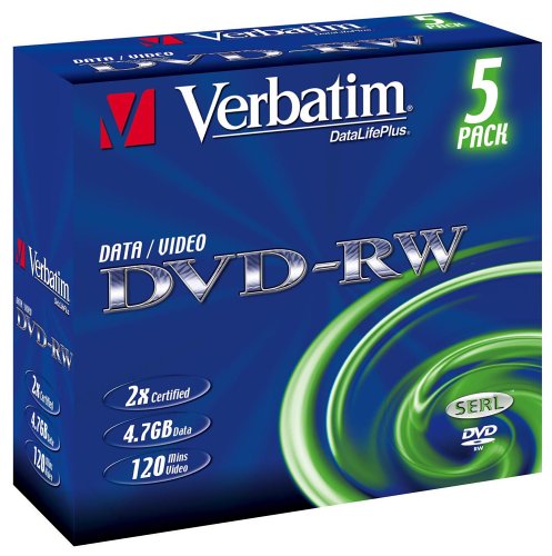 Verbatim 2x DVD-RW Rohlinge Scratch Resistant Surface Jewel Case 5er-Pack Preisvergleich