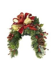Home: Burgundy Holiday Mailbox Swag - Christmas Mailbox WR4568 - Floral Home Decor