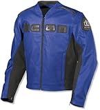 Icon Accelerent Leather Jacket , Gender: Mens, Color: Blue, Size: Lg 2810-1260