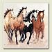 Kitchen & Housewares : AbsorbaStone Coaster set ~ Wild Horses - Stepping Out ~4 Tile Drink Coasters ~ code 256