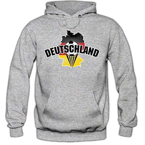 Deutschland EM 2016 #1 Hoody | Fußball | Herren | Die Mannschaft | Trikot | Nationalmannschaft, Farbe:Graumeliert (Greymelange F421);Größe:L