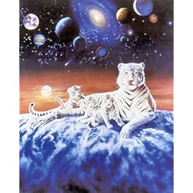 Celestial White Tigers Art Print POSTER space astronomy - 16