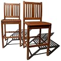 Strathwood Bradford All-Weather Hardwood Armless Bar Chair, Set of 2
