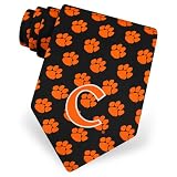 Clemson University Tie by NCAA - Black Silk - B0009RWT4Y