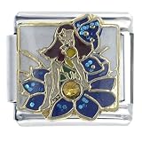 Blue Fairy On Flower Italian Charms Bracelet Link