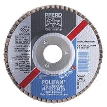 PFERD Polifan SG Abrasive Flap Disc, Type 27, Round Hole, Phenolic Resin Backing, Zirconia Alumina