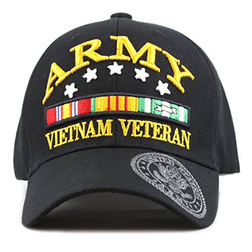 The Hat Depot 1100 Official Licensed 3D Vietnam Veteran Ribbon Logo Cap