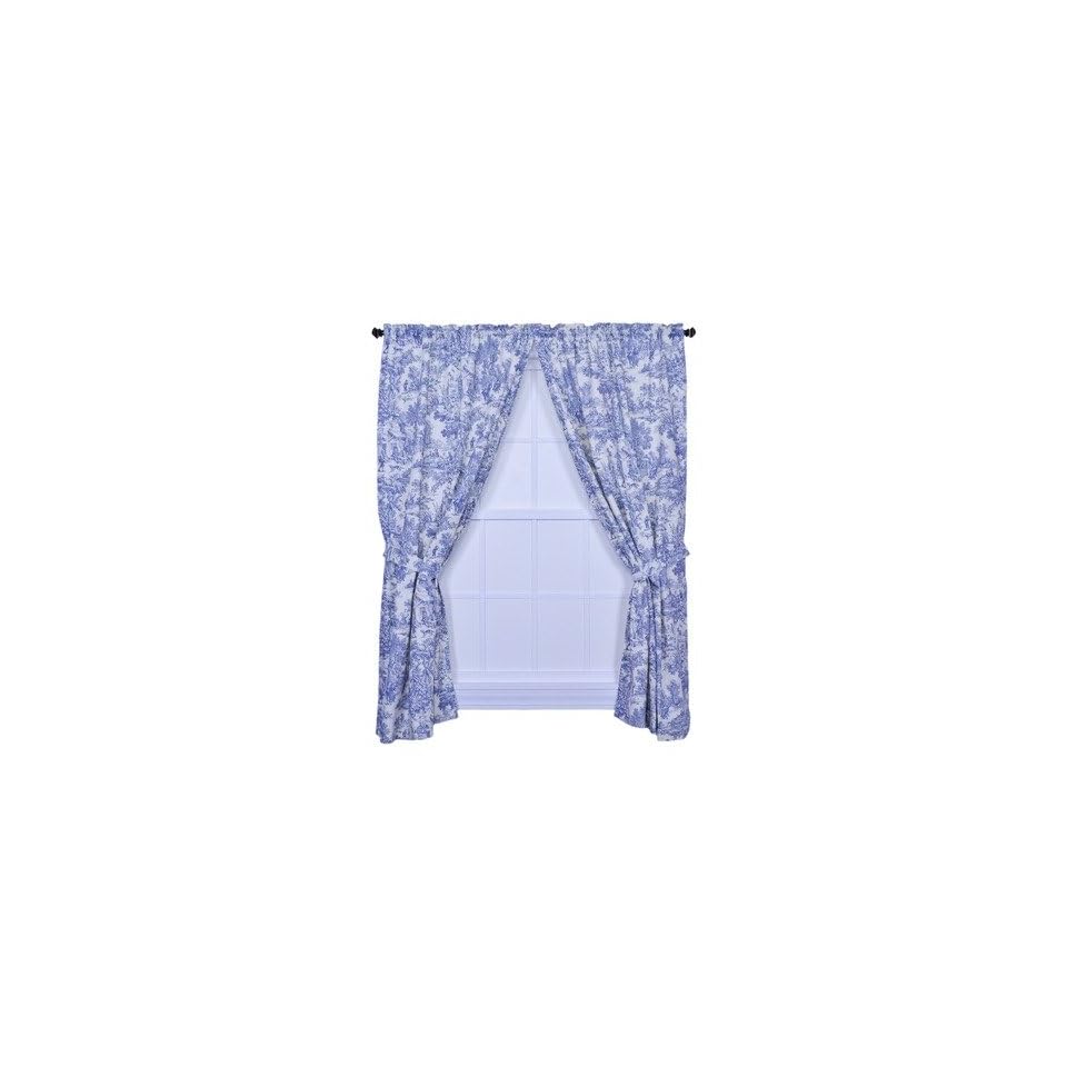 Ellis Curtain 679 Blue Victoria Park Toile Tailored Panel Pair