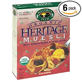 Nature's Path Organic Heritage Muesli with Raspberries and Hazelnuts Cereal, 12.35-Ounce Boxes (Pack of 6)