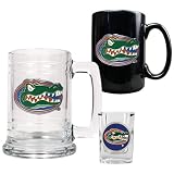 Florida Gators 15oz Tankard, 15oz Ceramic Mug & 2oz Shot Glass Set - Primary Logo NCAA College Athletics