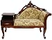 Queen Victoria Chaise Lounge w/ Table - Golden Flowers